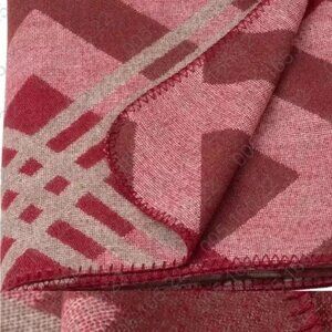 IKEA Throw Blanket "APELVECKMAL" Red / Gray Fleece
